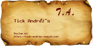 Tick András névjegykártya